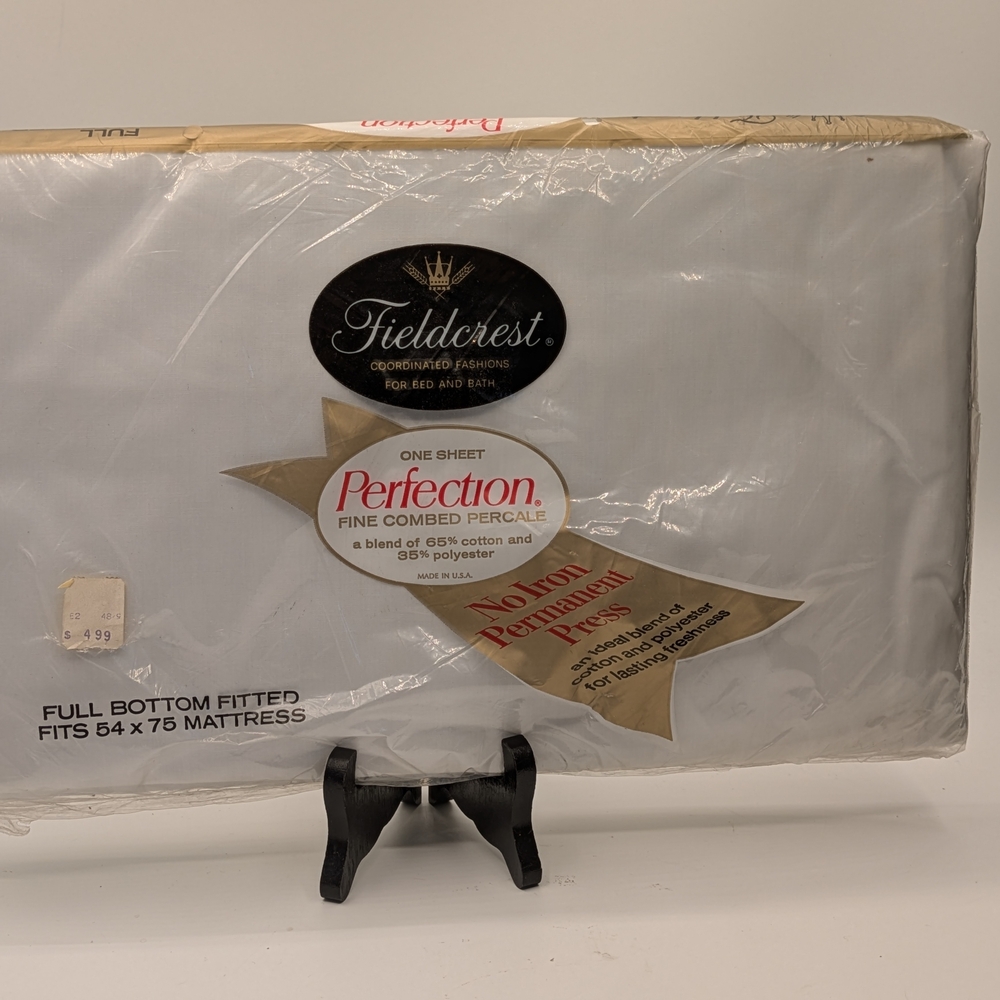 Fieldcrest White Full Bottom Fitted Sheet 54 X 75 New Old Stock